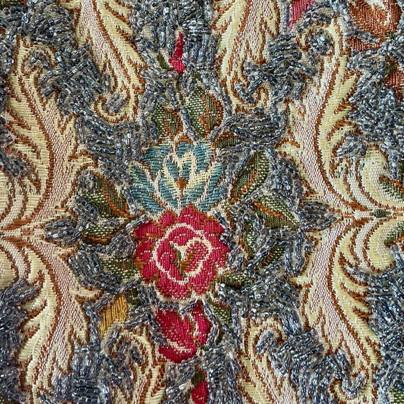 Vintage 1930s 40s French Tapestry Petit Point Victorian Floral Purse Snap Close - Picture 14 of 17